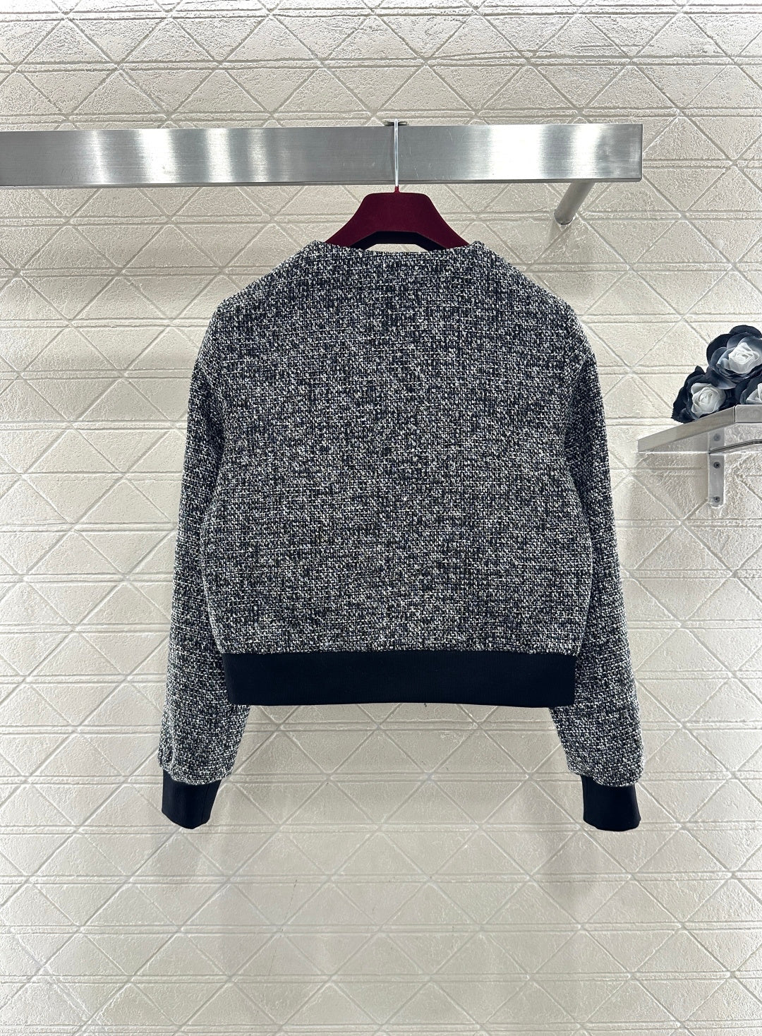 Gray tweed jacket and skirt set