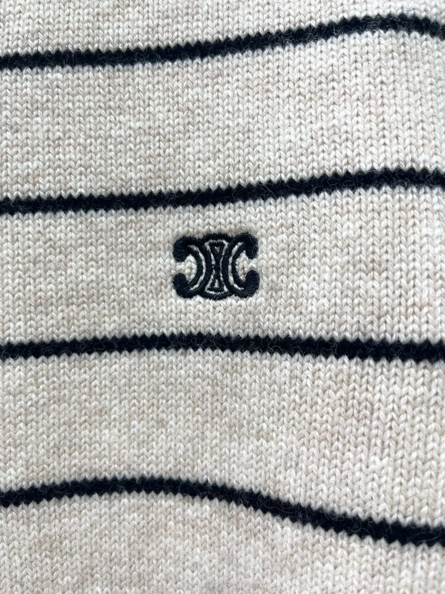 Striped wool crew neck sweater