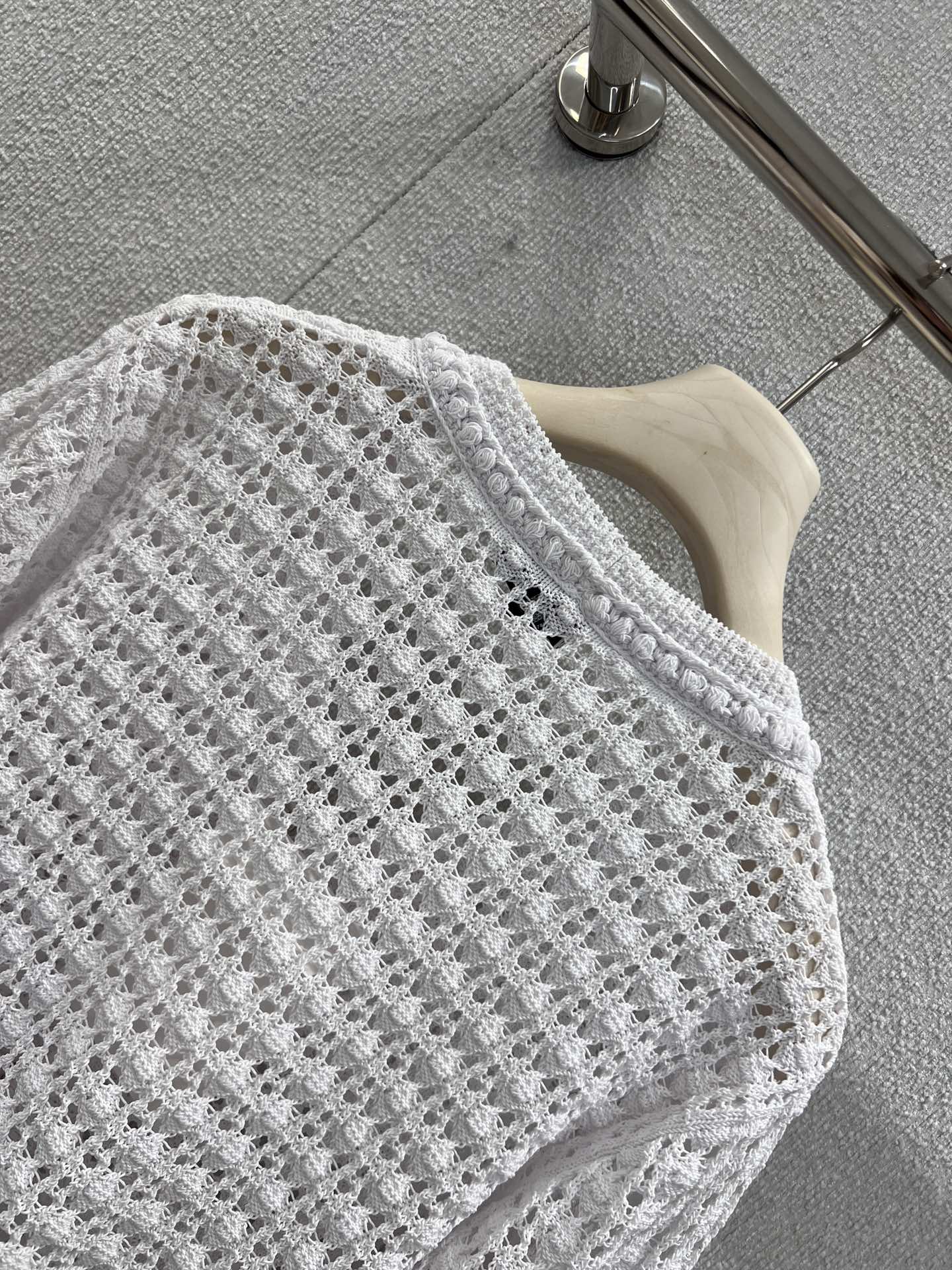Openwork crochet knit cardigan