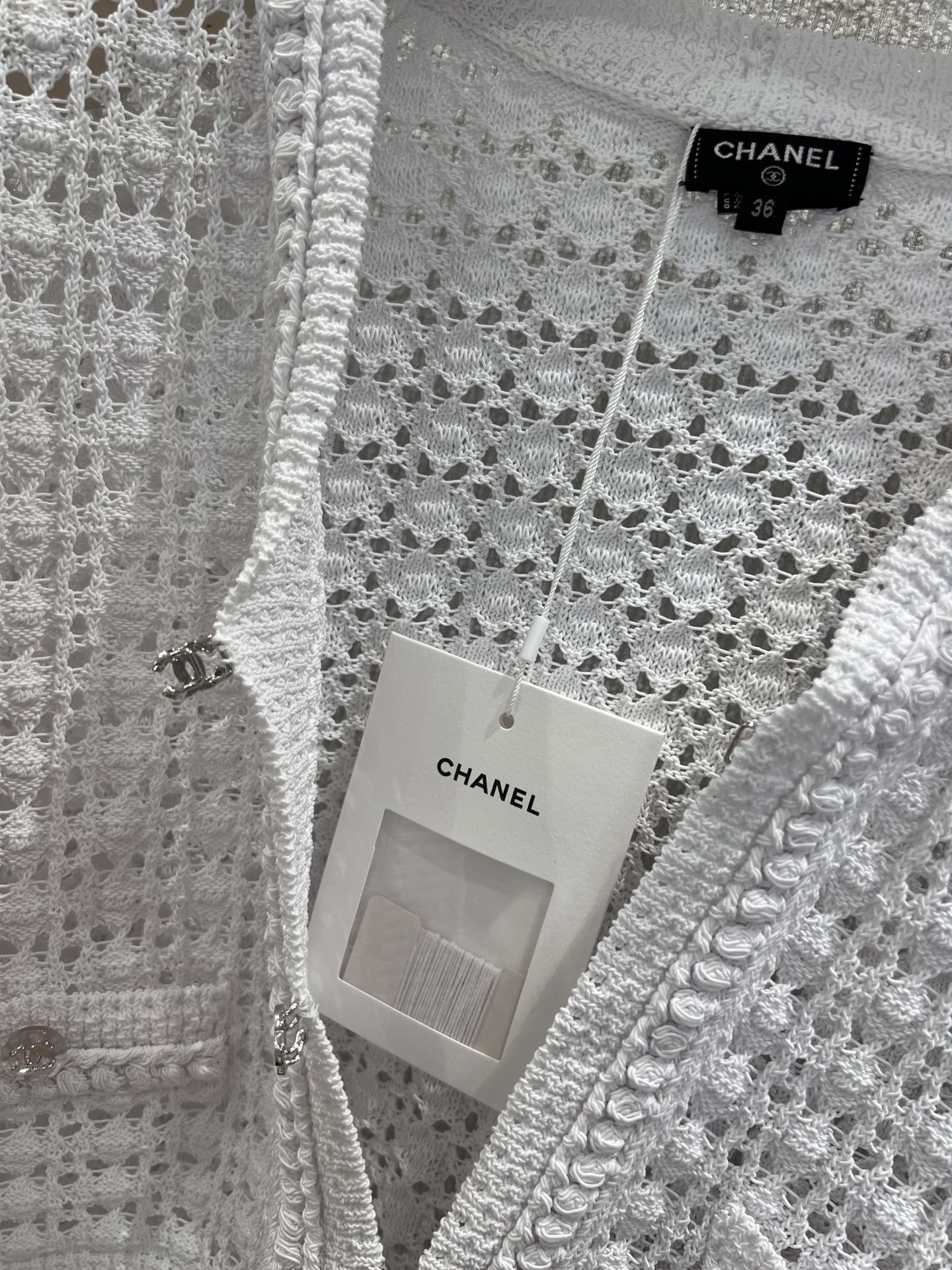 Openwork crochet knit cardigan