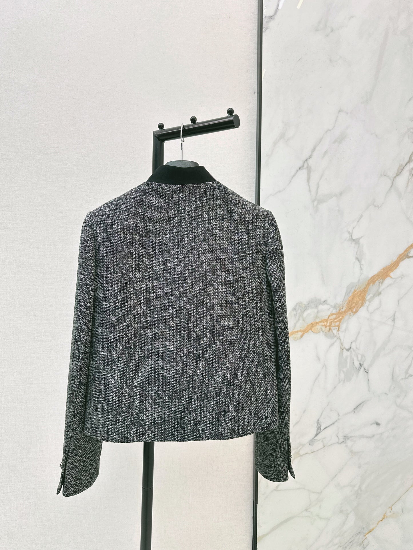 New gray jacket with chain embellishments