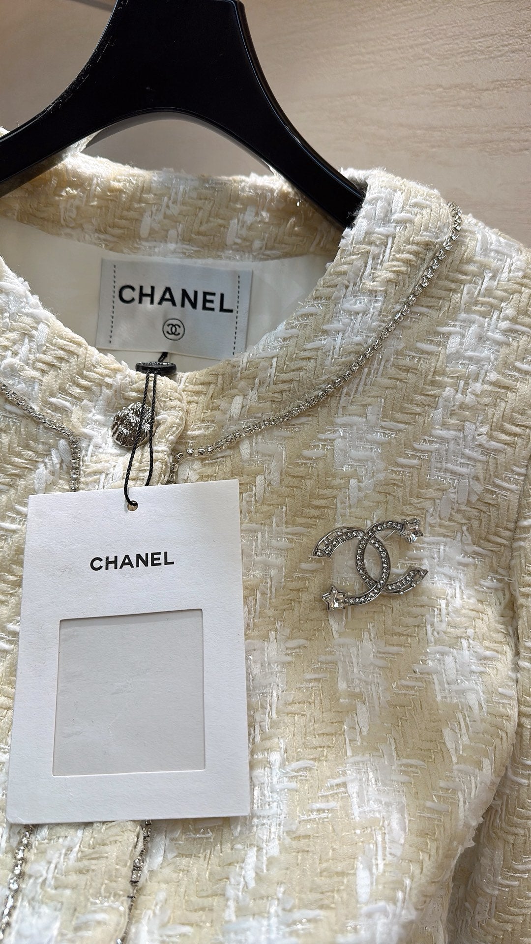 Silver sequined tweed short jacket