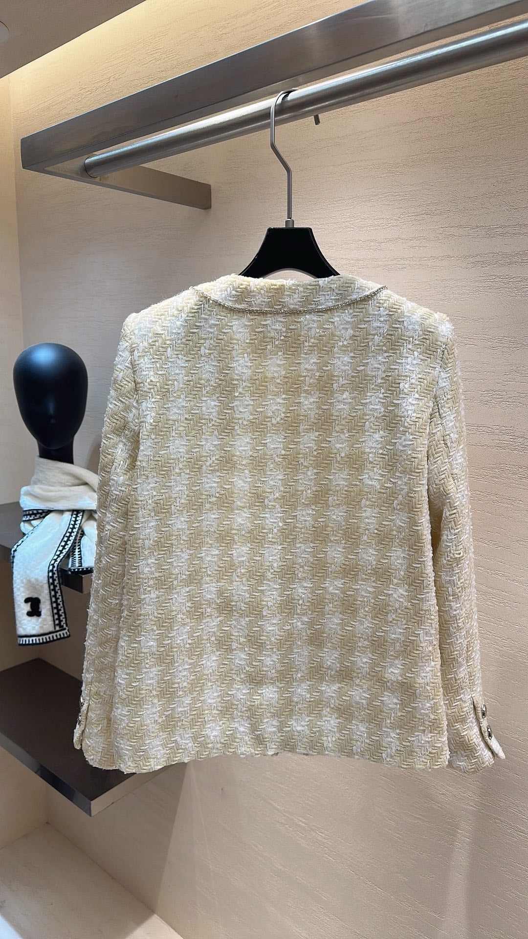 Silver sequined tweed short jacket