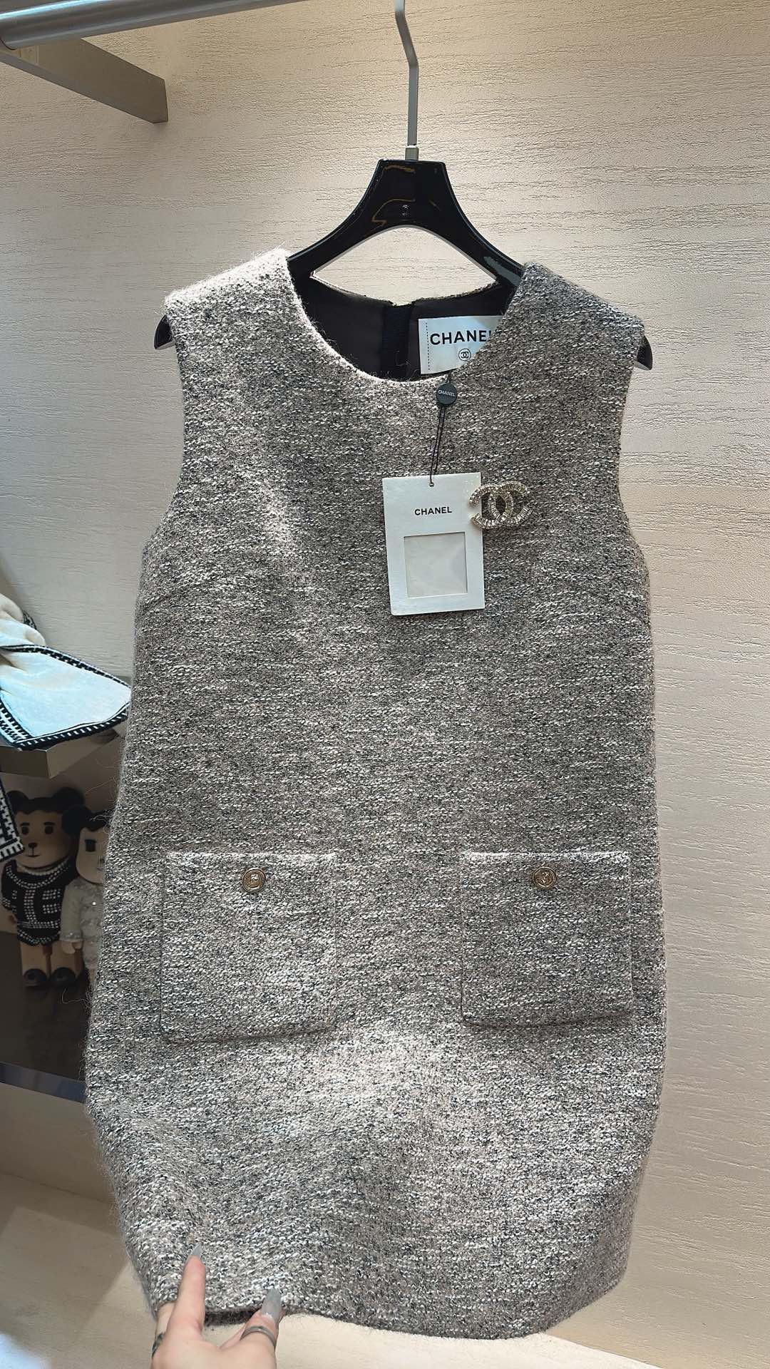 Tweed sleeveless dress