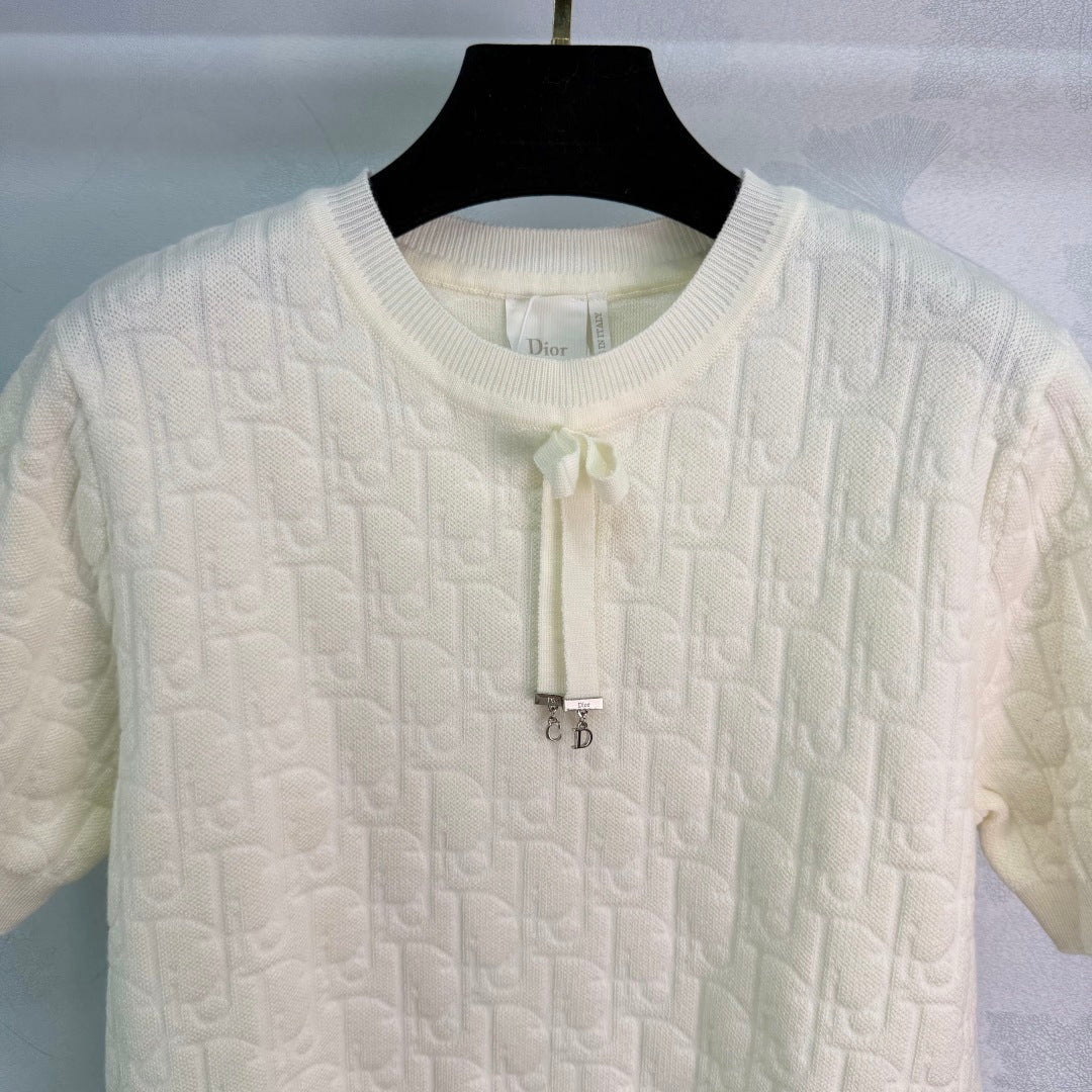 2026 New Knitted Short-Sleeved Top
