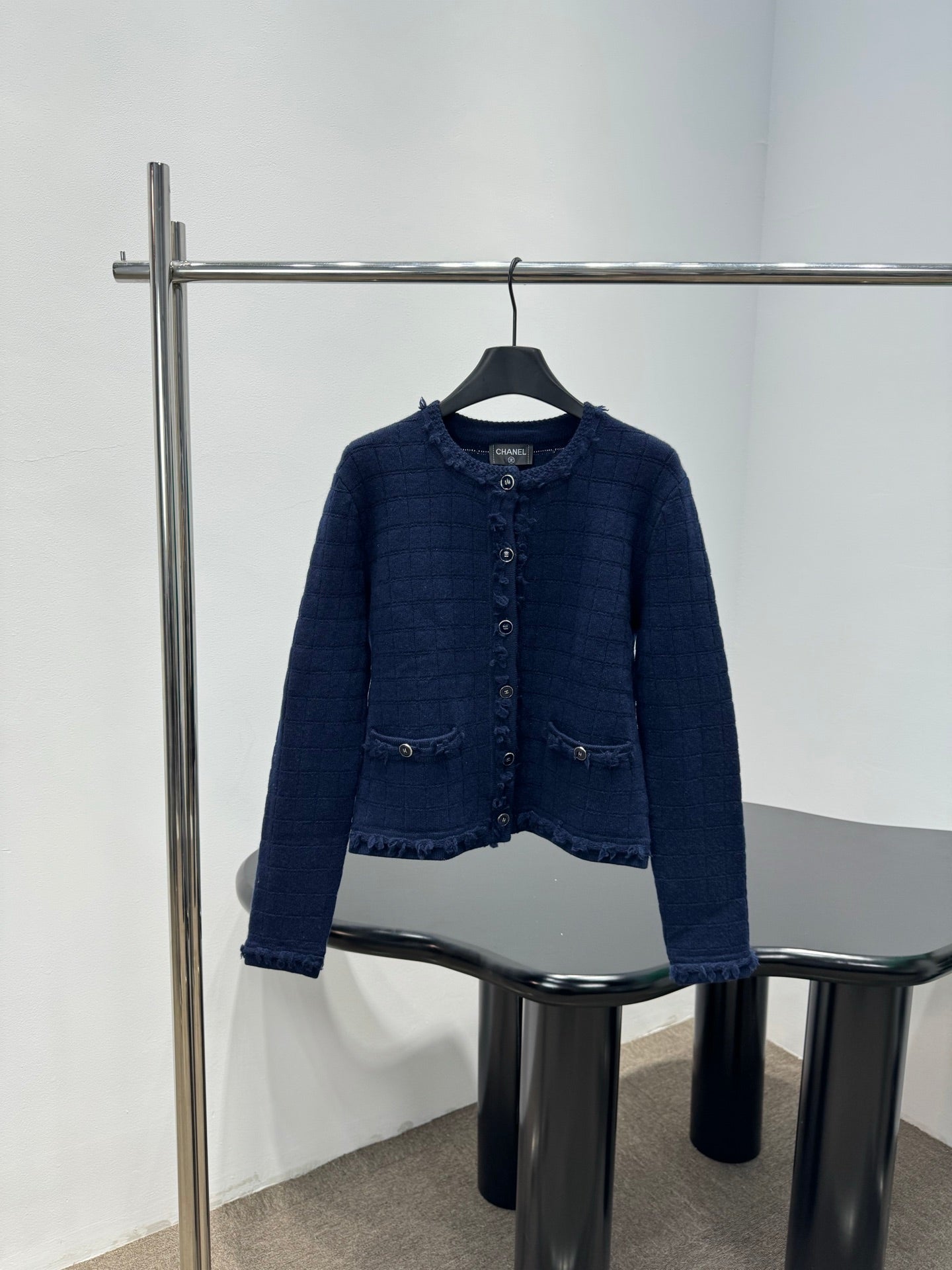 26. Cashmere and wool crew neck cardigan