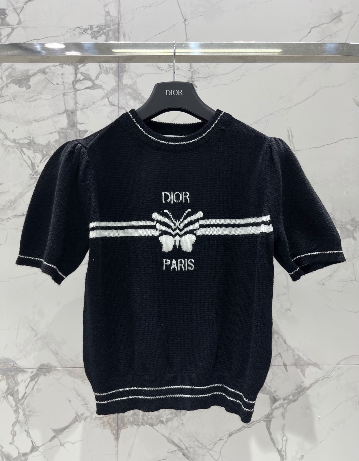 26 Wool Jacquard Butterfly Short Sleeve