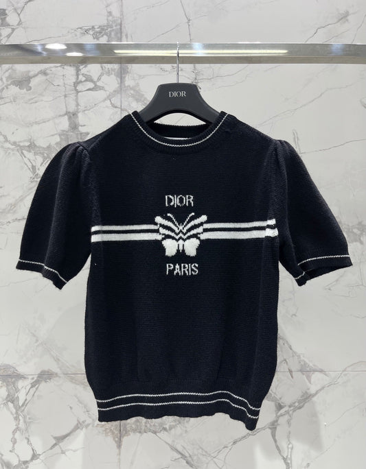 26 Wool Jacquard Butterfly Short Sleeve
