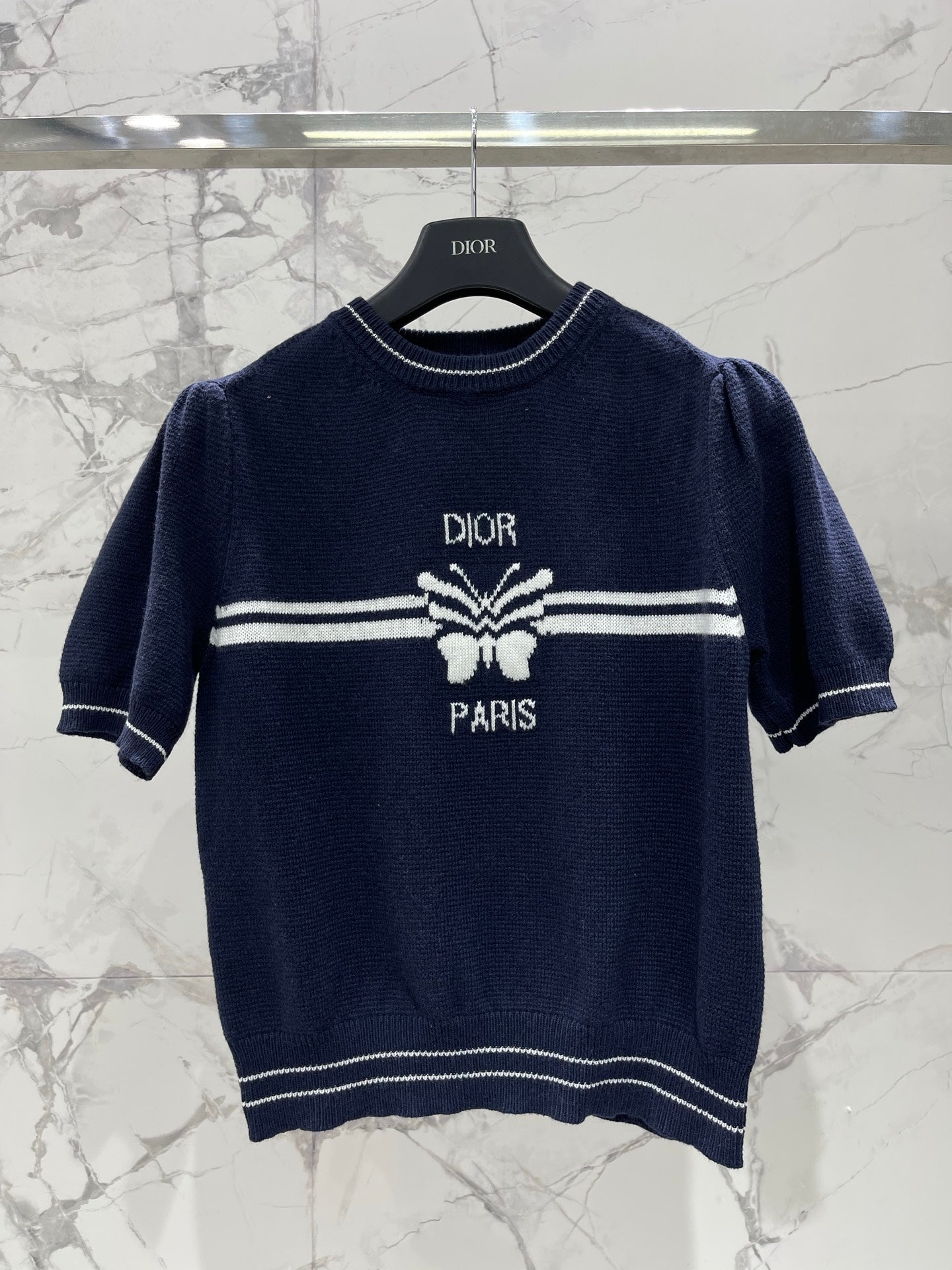 26 Wool Jacquard Butterfly Short Sleeve