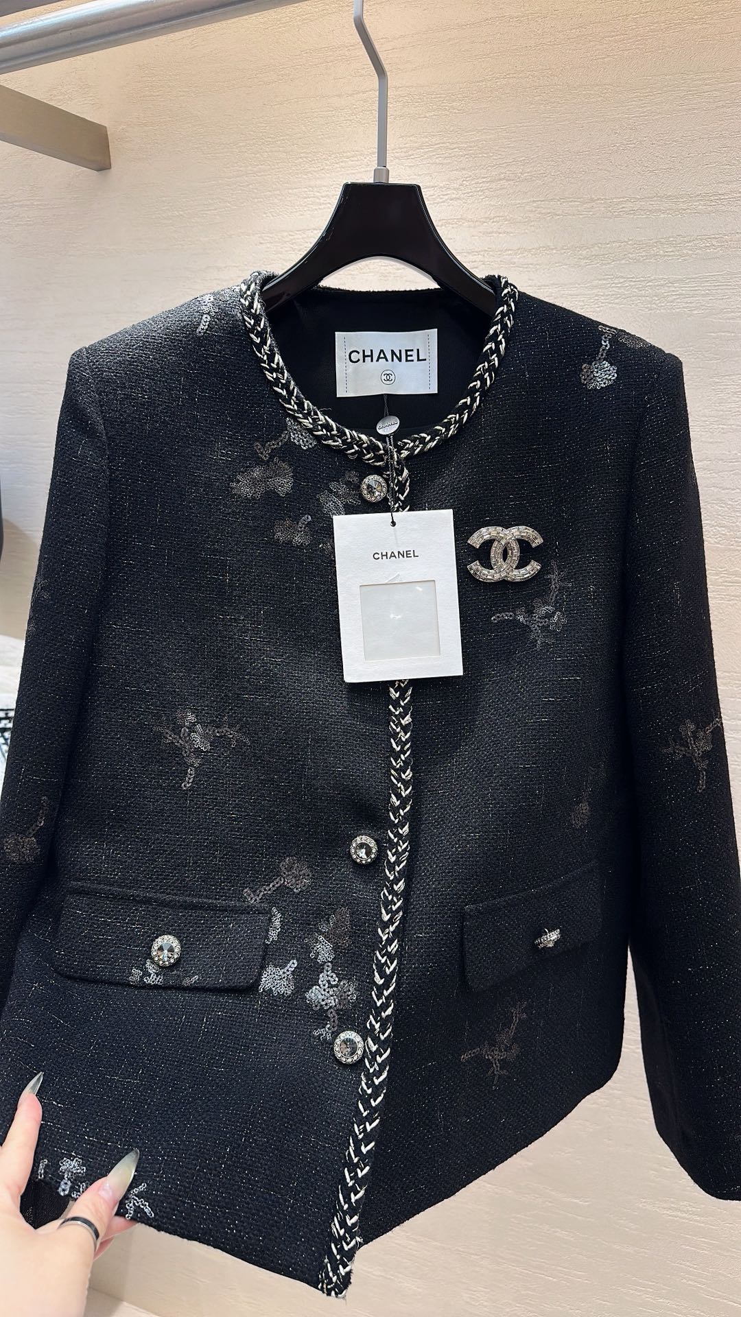26 Black and Gold Thread Tweed Jacket