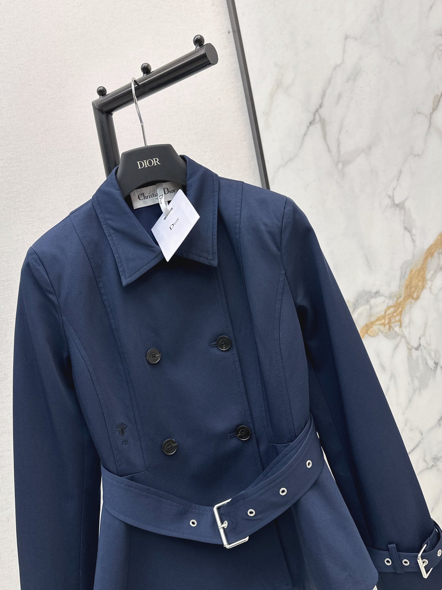 2026 New Style Bee Embroidered Trench Coat