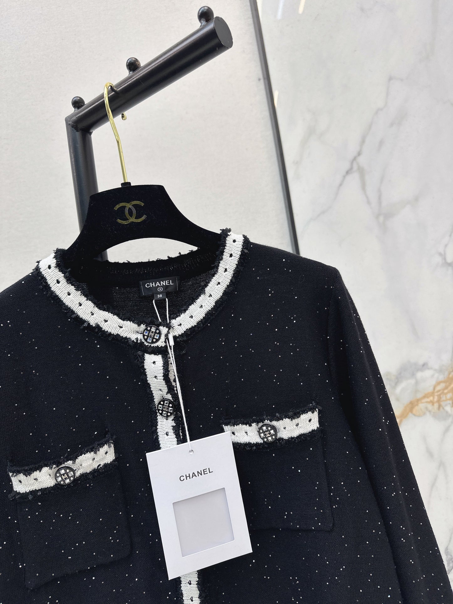 26 Newest Color-Blocked Sequin Cardigan Jacket