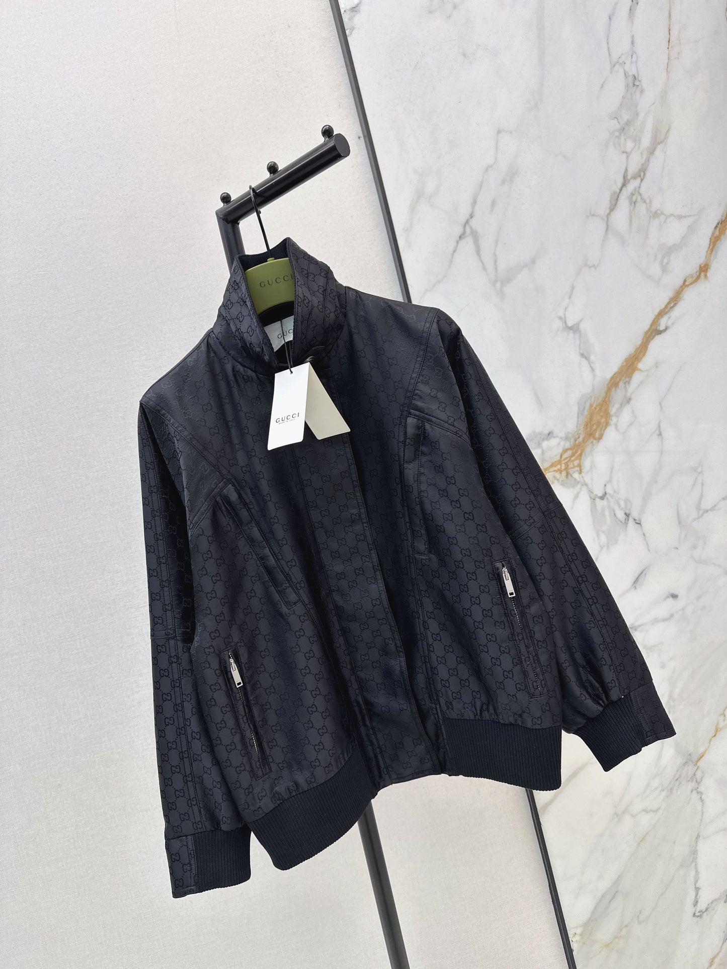 26 New Logo Jacquard Fabric Stand Collar Jacket
