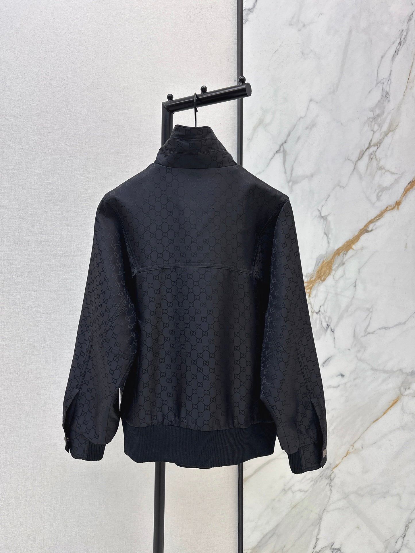 26 New Logo Jacquard Fabric Stand Collar Jacket