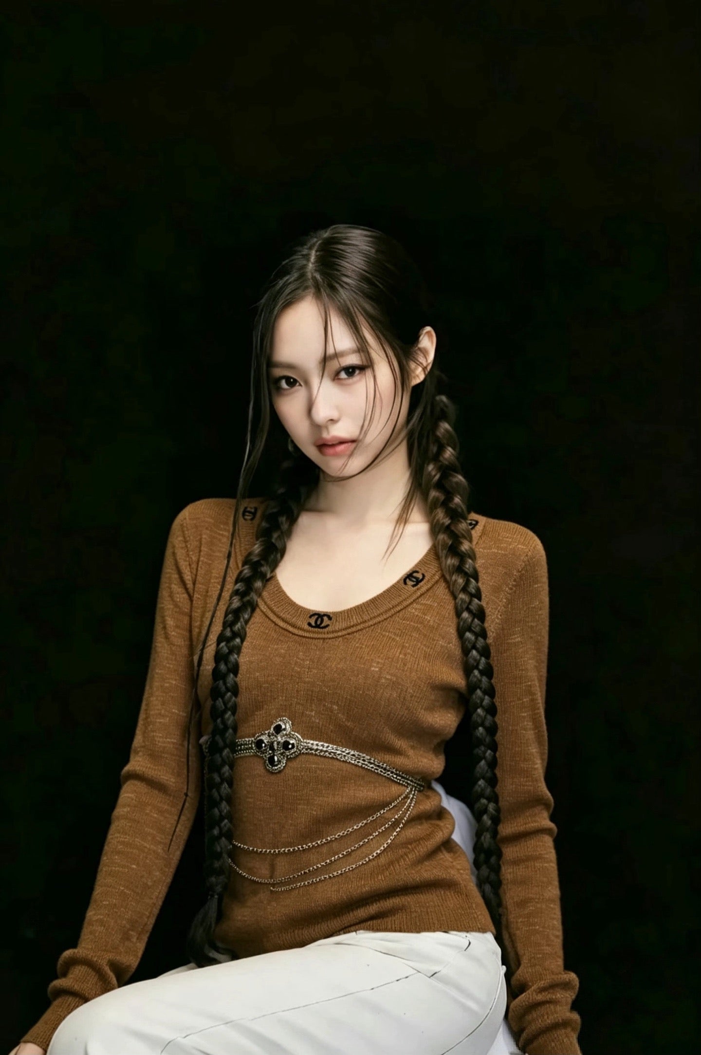 26 New Style Embroidered Long-Sleeve Knit Top