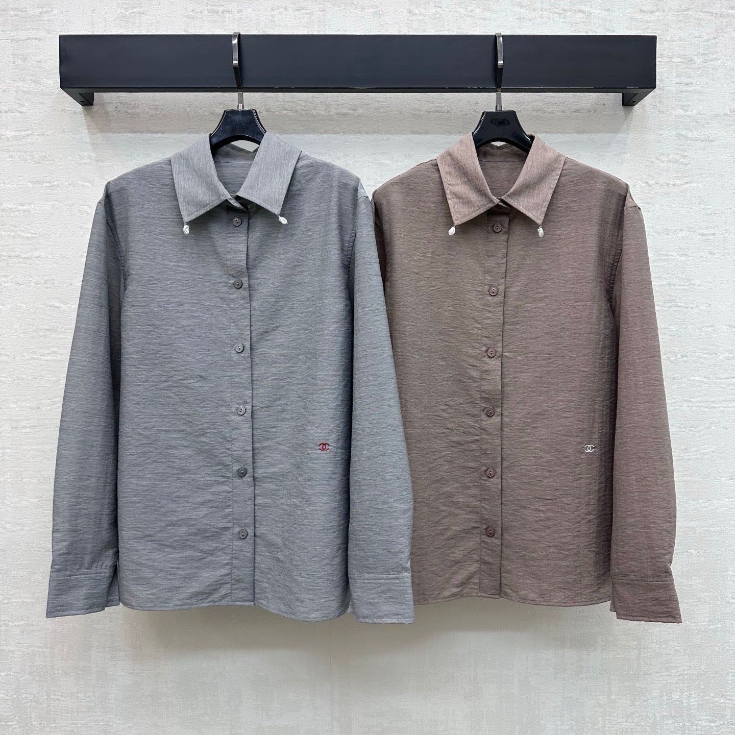 26 New Embroidered Long Shirt with Collar