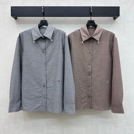 26 New Embroidered Long Shirt with Collar