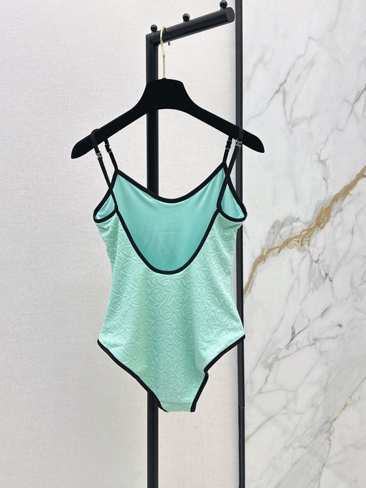 26 New 3D Camellia-Embellished Halter One-Piece Swimsuit