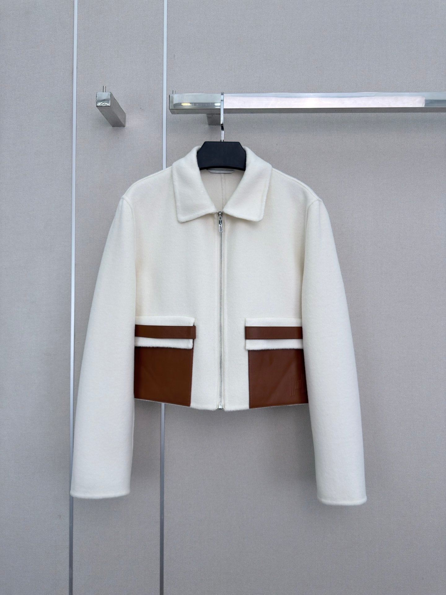 26 New Double-Faced Cashmere Coat with Lapel Collar