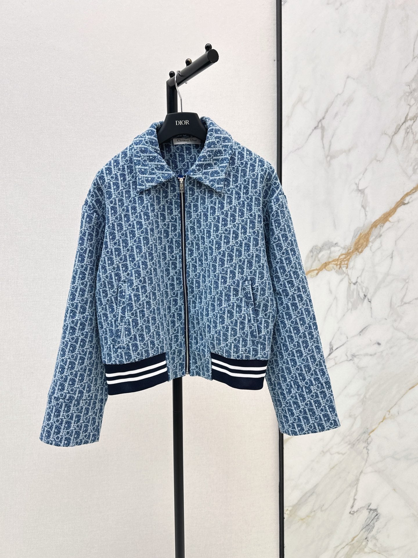 26 New Blue Tweed Monogram Jacket Set