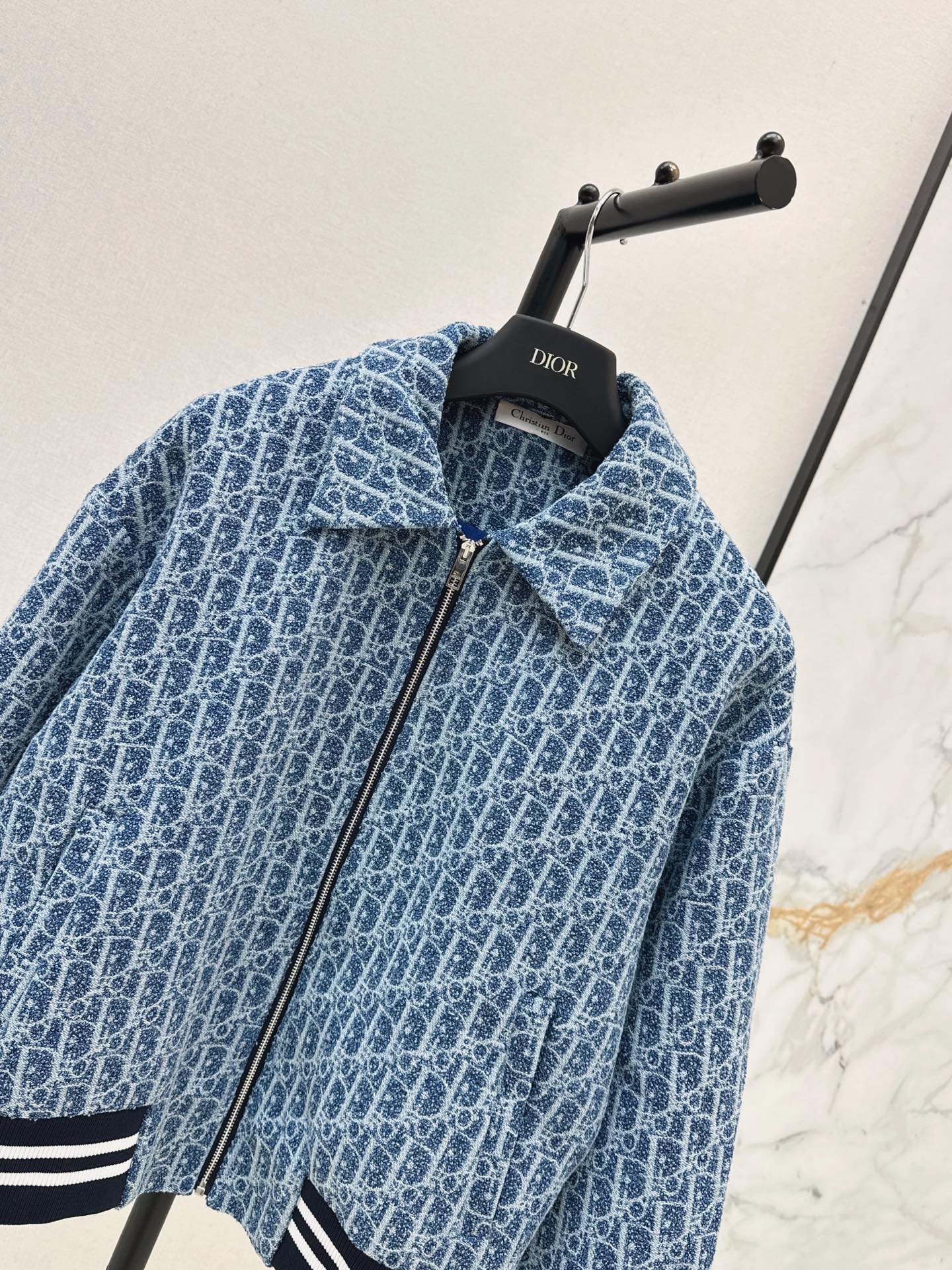 26 New Blue Tweed Monogram Jacket Set
