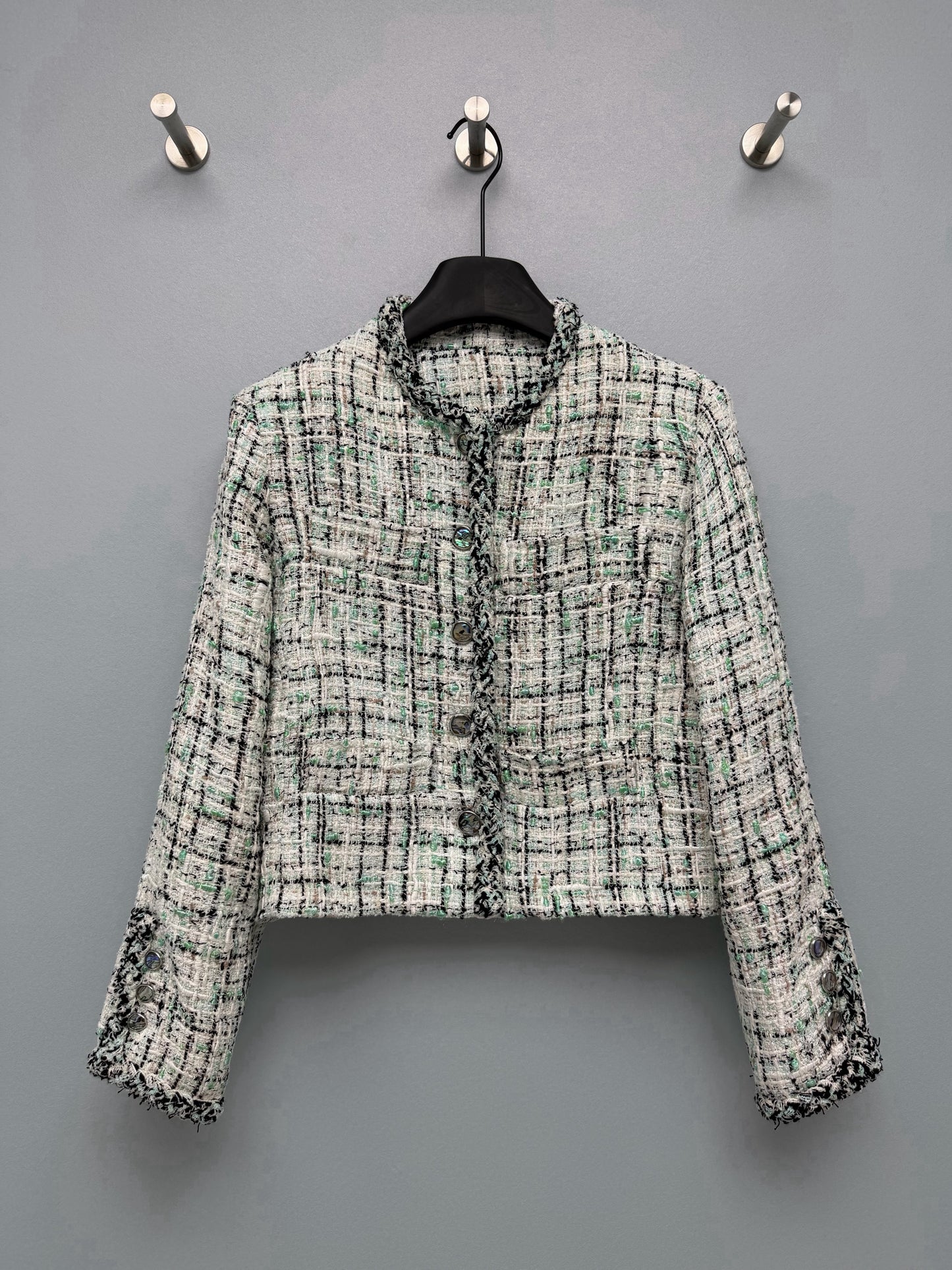 26 New Mint Green Tweed Jacket