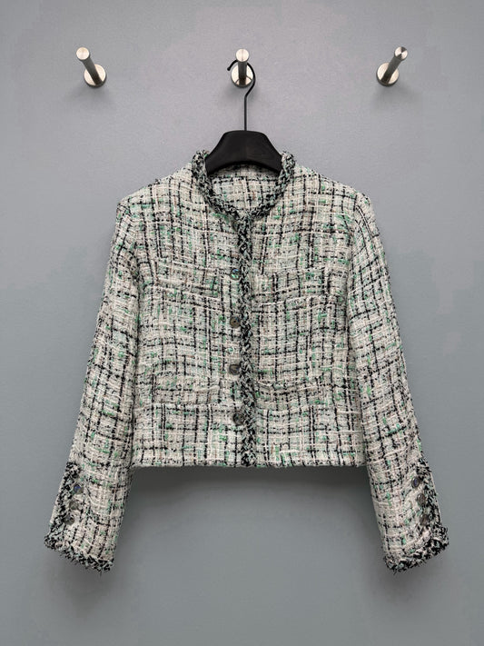 26 New Mint Green Tweed Jacket