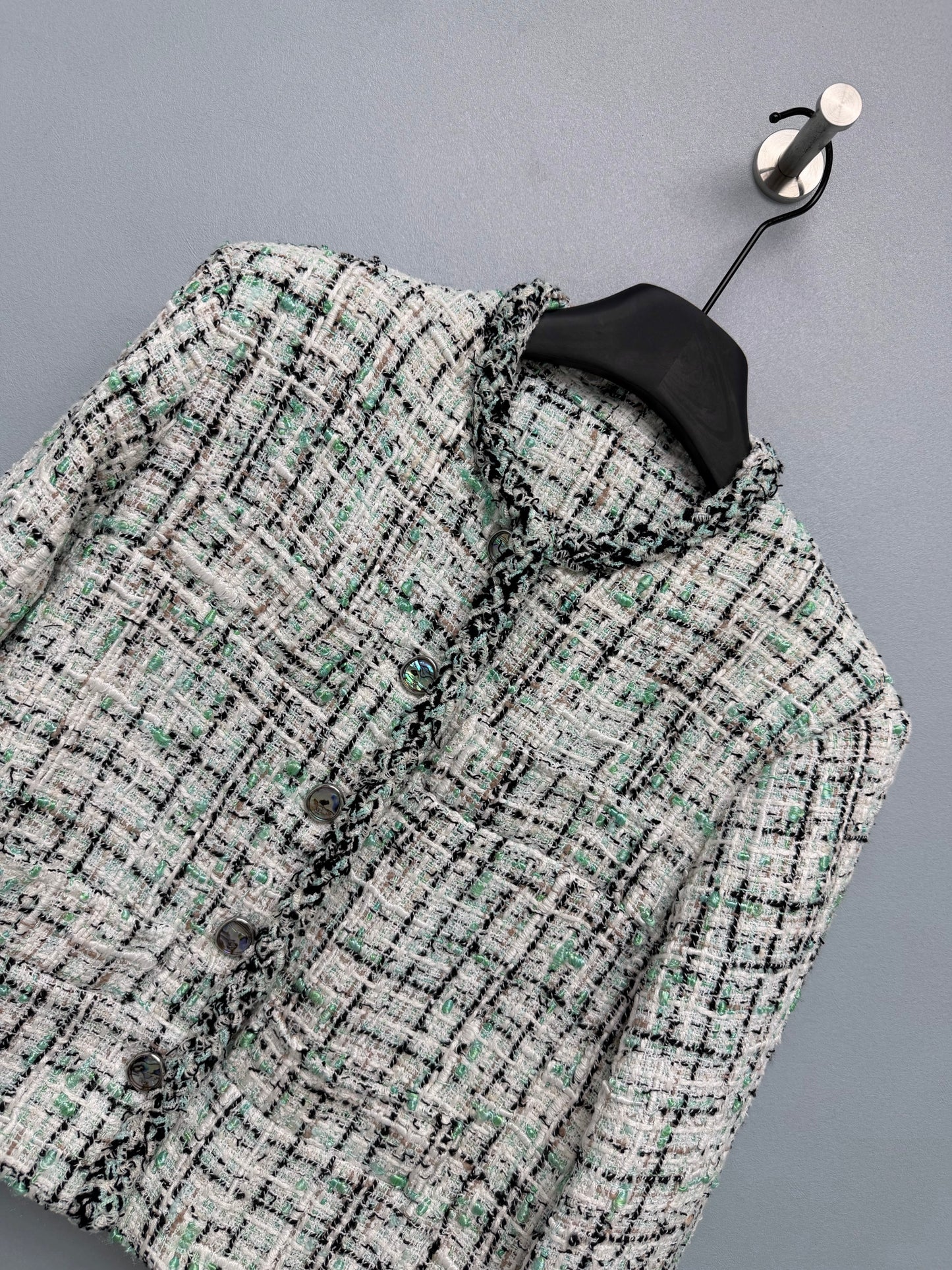26 New Mint Green Tweed Jacket