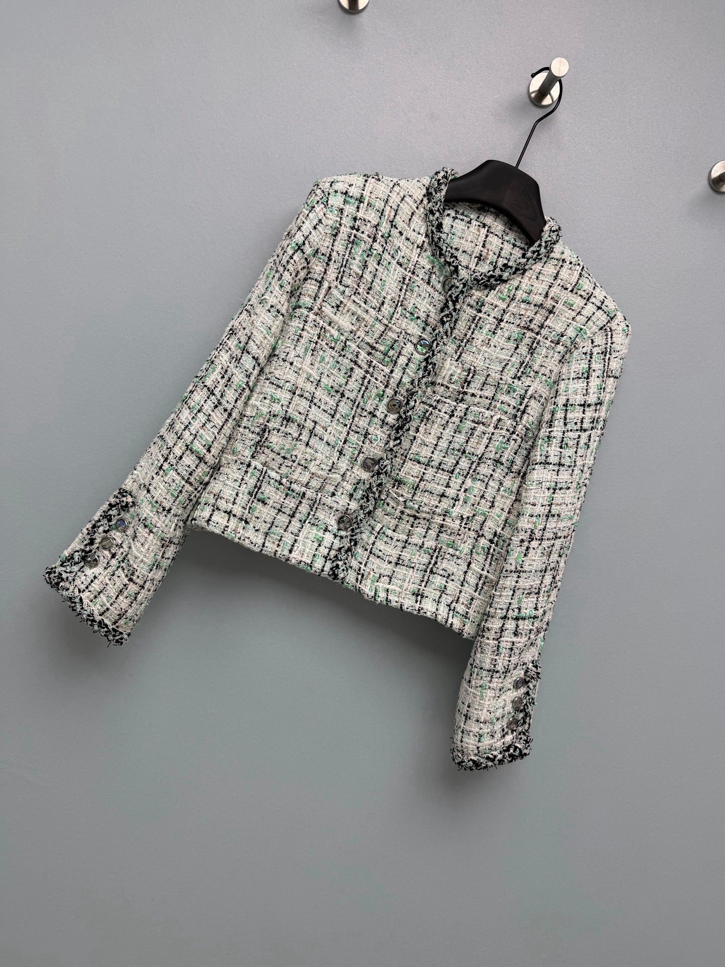 26 New Mint Green Tweed Jacket