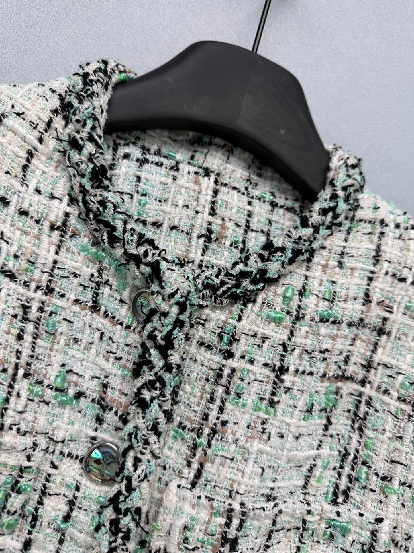 26 New Mint Green Tweed Jacket