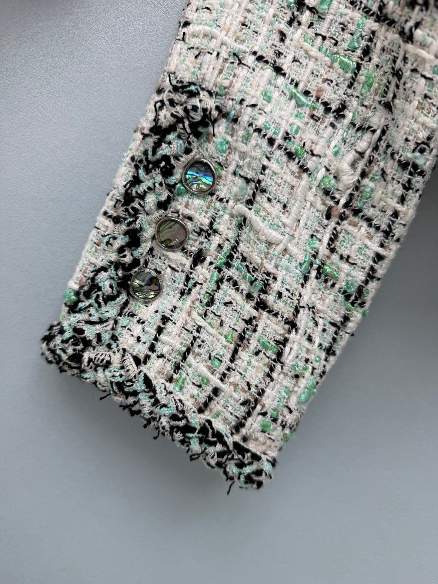26 New Mint Green Tweed Jacket