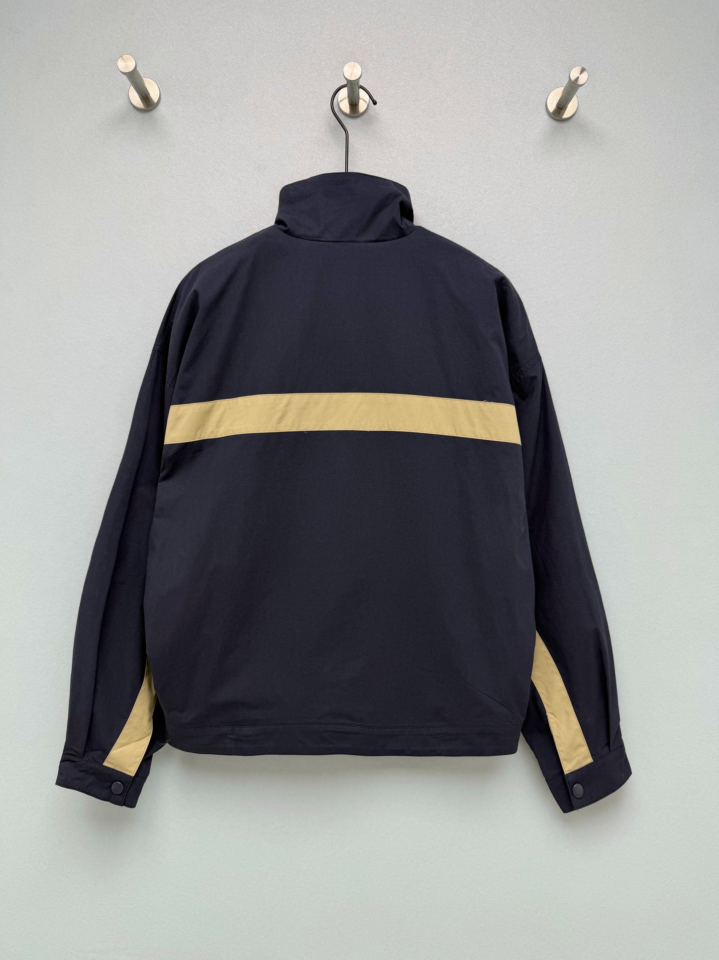 26 New Navy Color-Block Stand-Collar Sports Jacket
