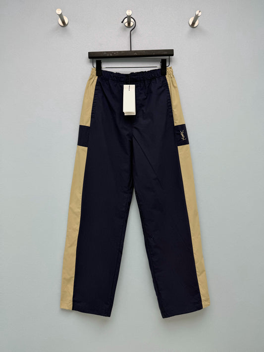 26 New Navy Color-Block Wide-Leg Casual Trousers