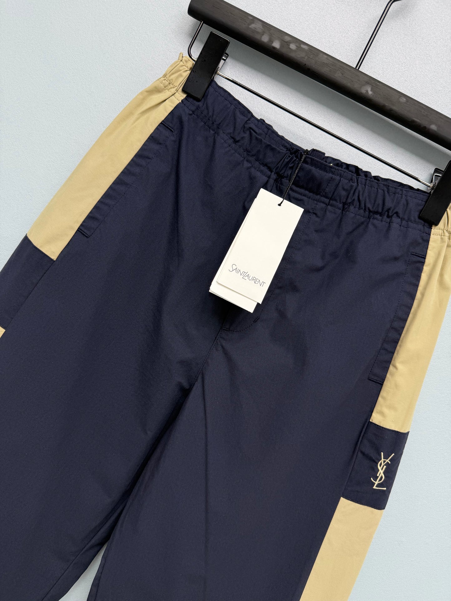 26 New Navy Color-Block Wide-Leg Casual Trousers