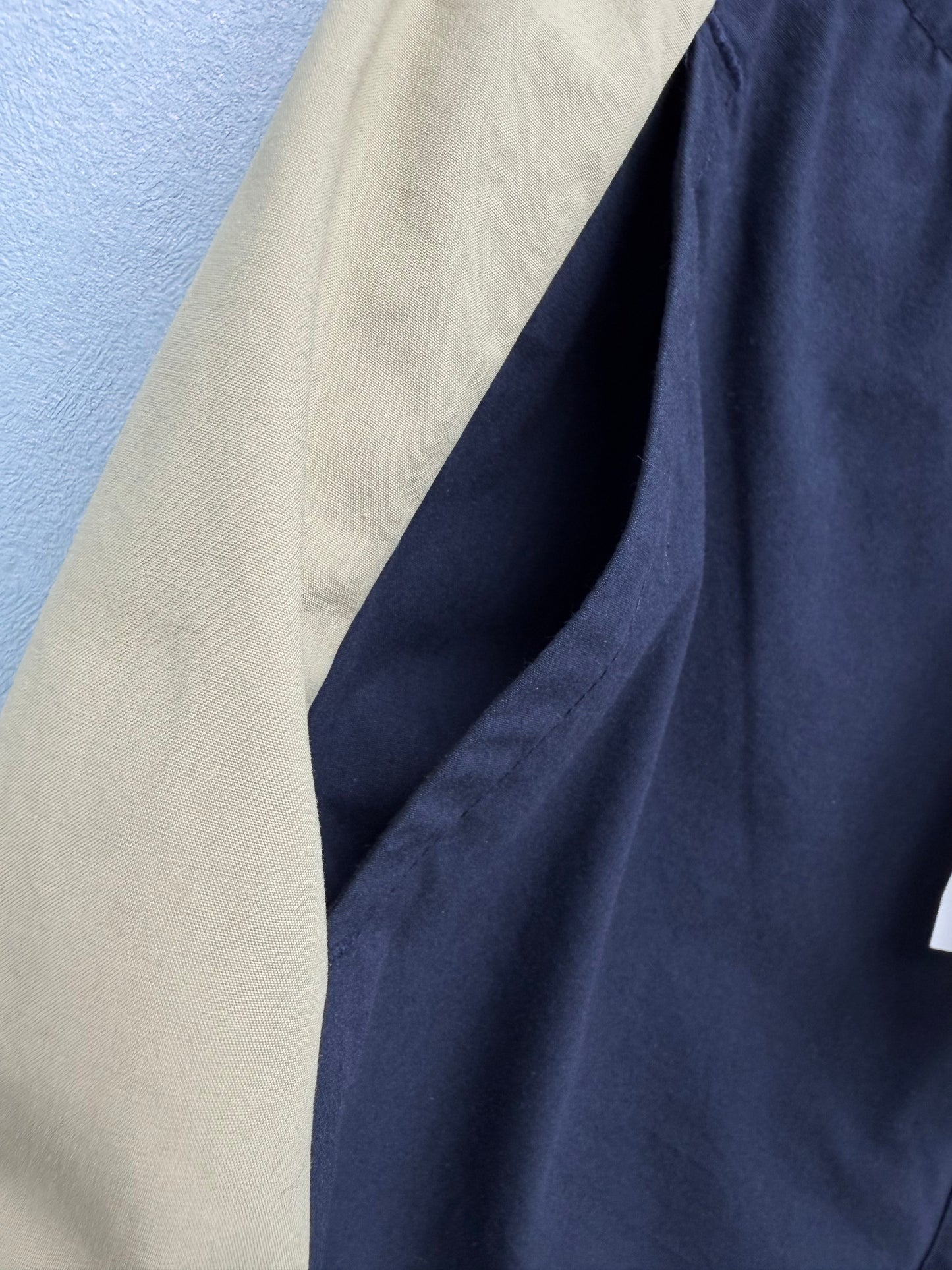26 New Navy Color-Block Wide-Leg Casual Trousers