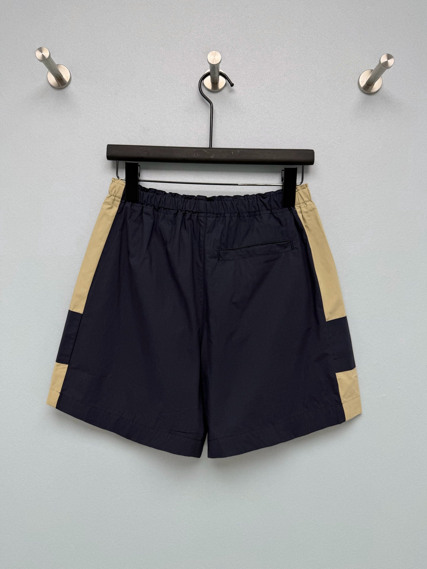 26 New Navy Color-Block Elastic-Waist Casual Shorts