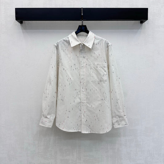 26 New Embroidered Striped Shirt