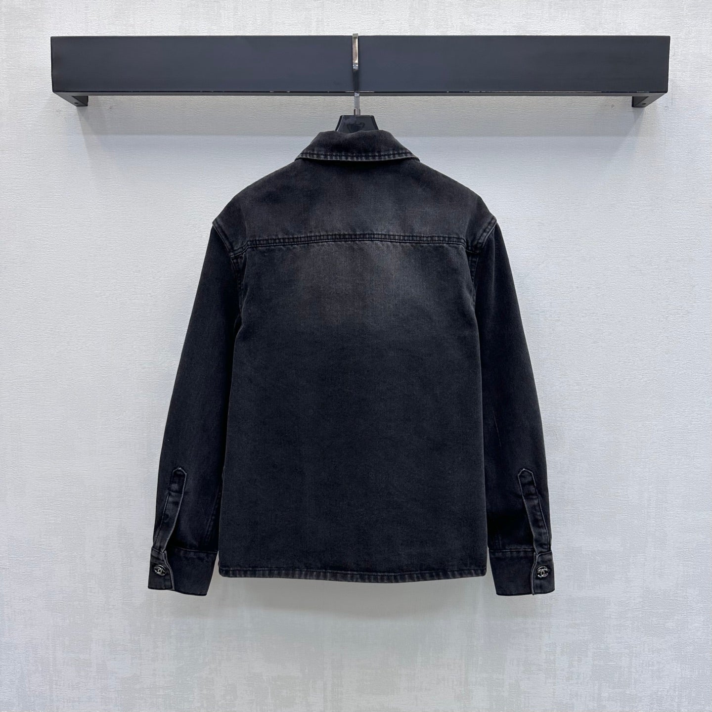 26 New Denim Shirt-Jacket with Letter-Detail Button