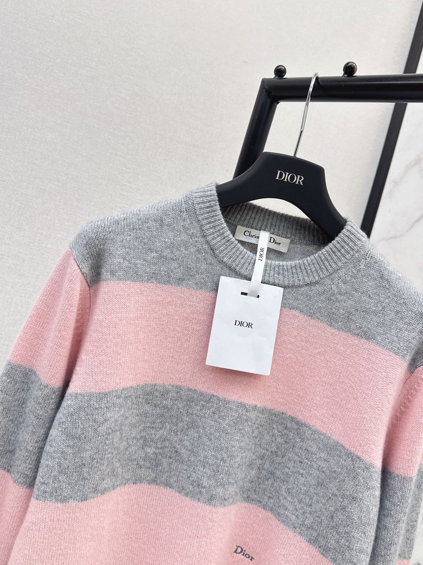 26FW New Grey-Pink Striped Sweater