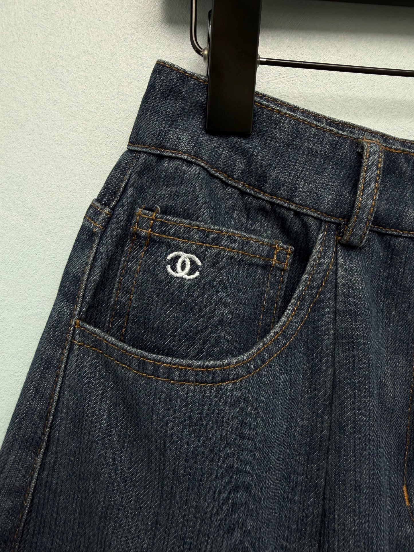 26FW New High-Waisted Denim Fishtail Midi Skirt