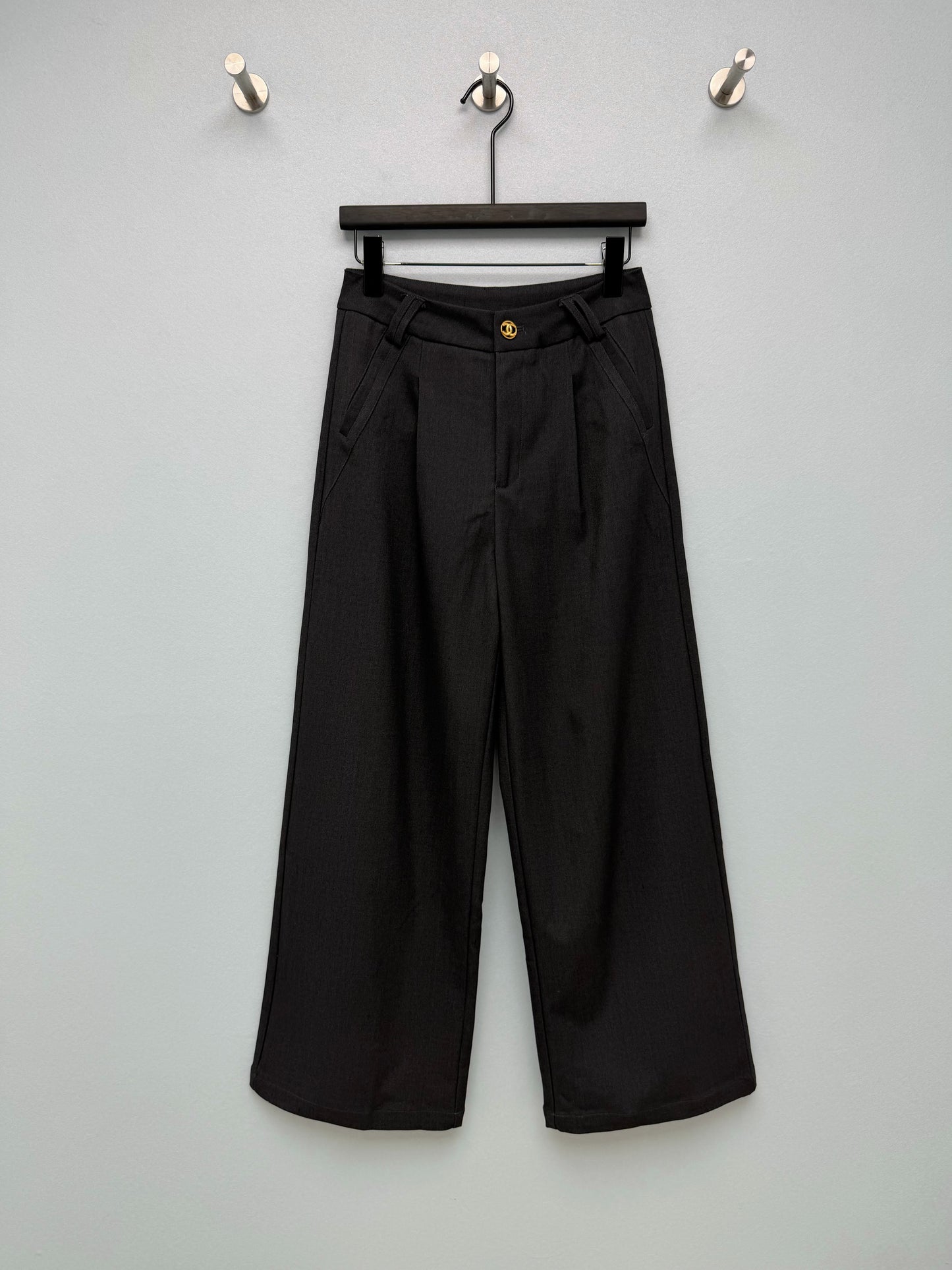 26FW New  Gold Buckle Wide-Leg Suit Trousers