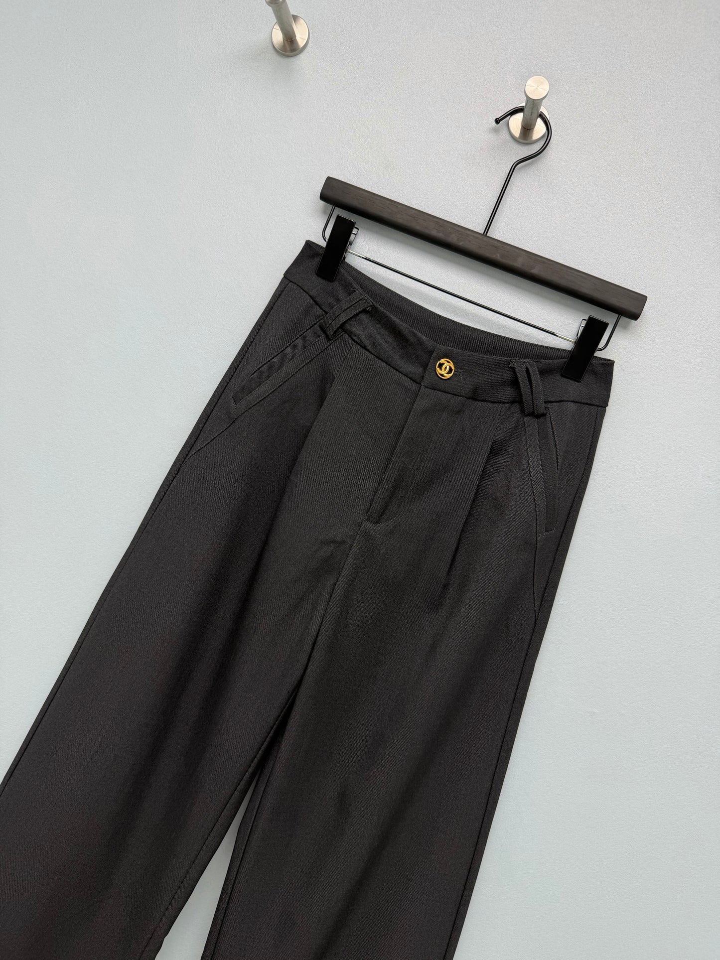 26FW New  Gold Buckle Wide-Leg Suit Trousers