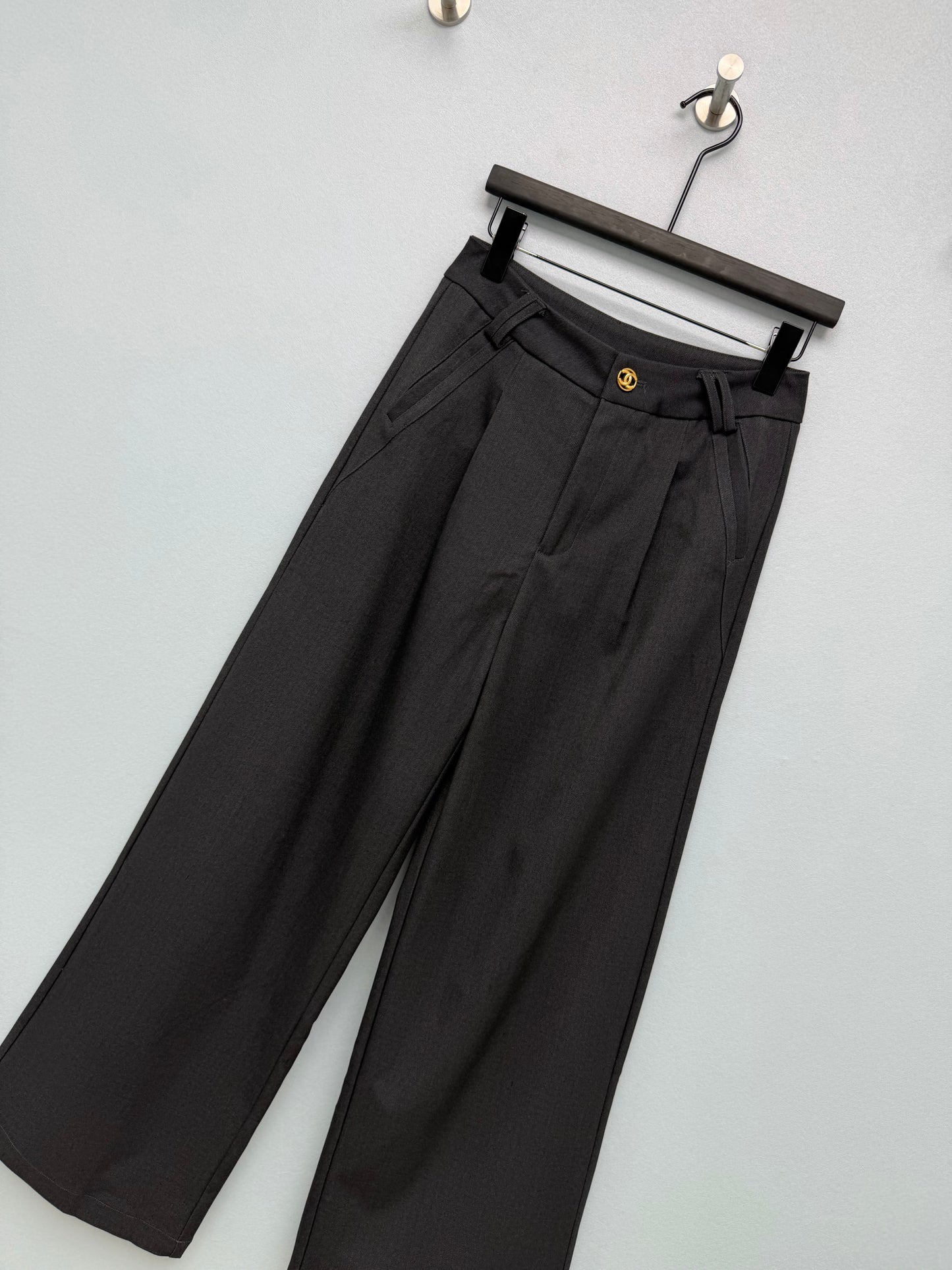 26FW New  Gold Buckle Wide-Leg Suit Trousers
