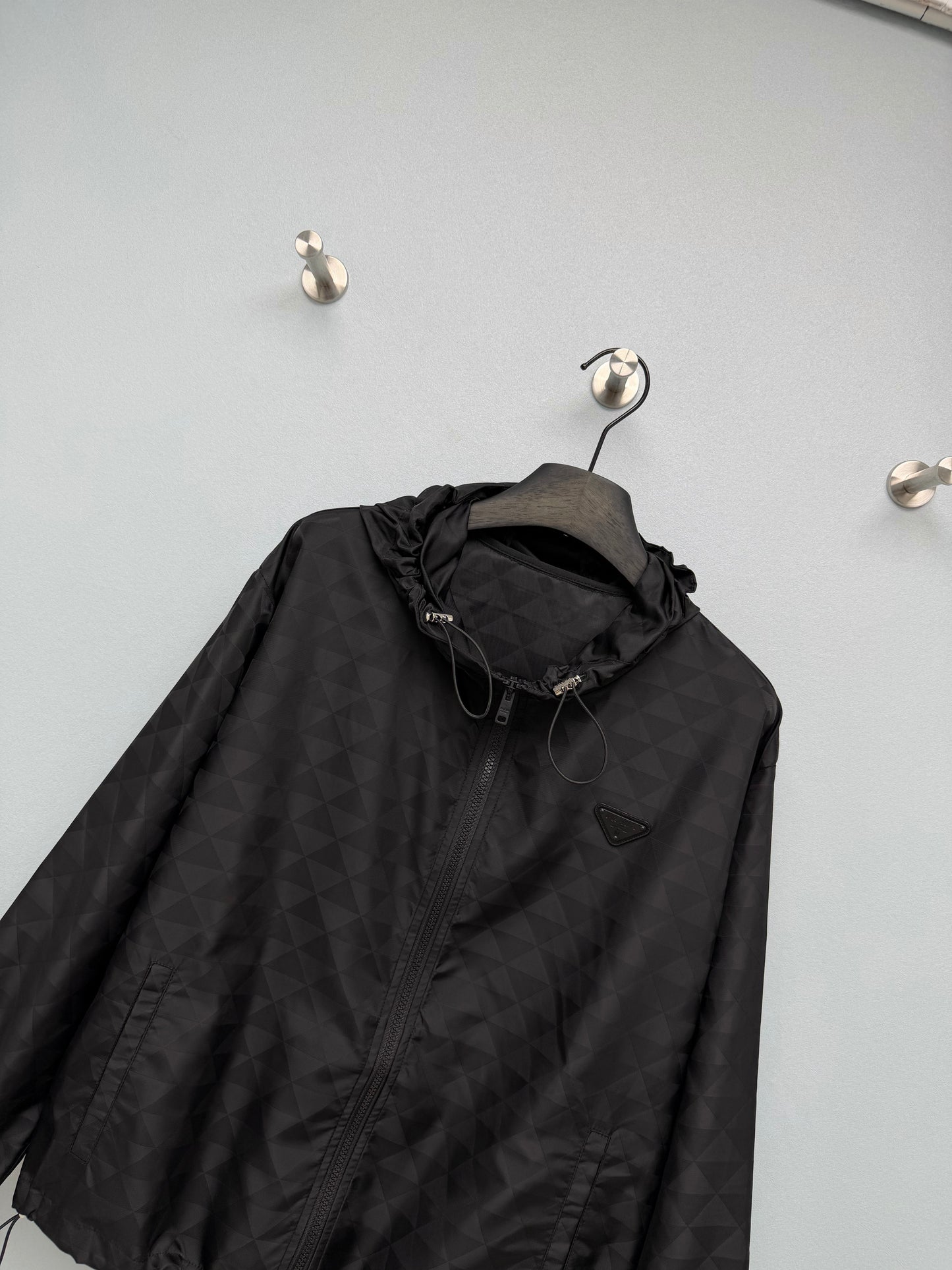 26FW New Dark Pattern Triangle Jacquard Windbreaker
