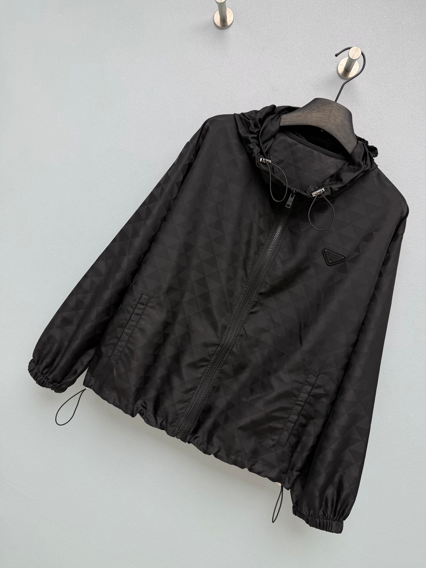 26FW New Dark Pattern Triangle Jacquard Windbreaker