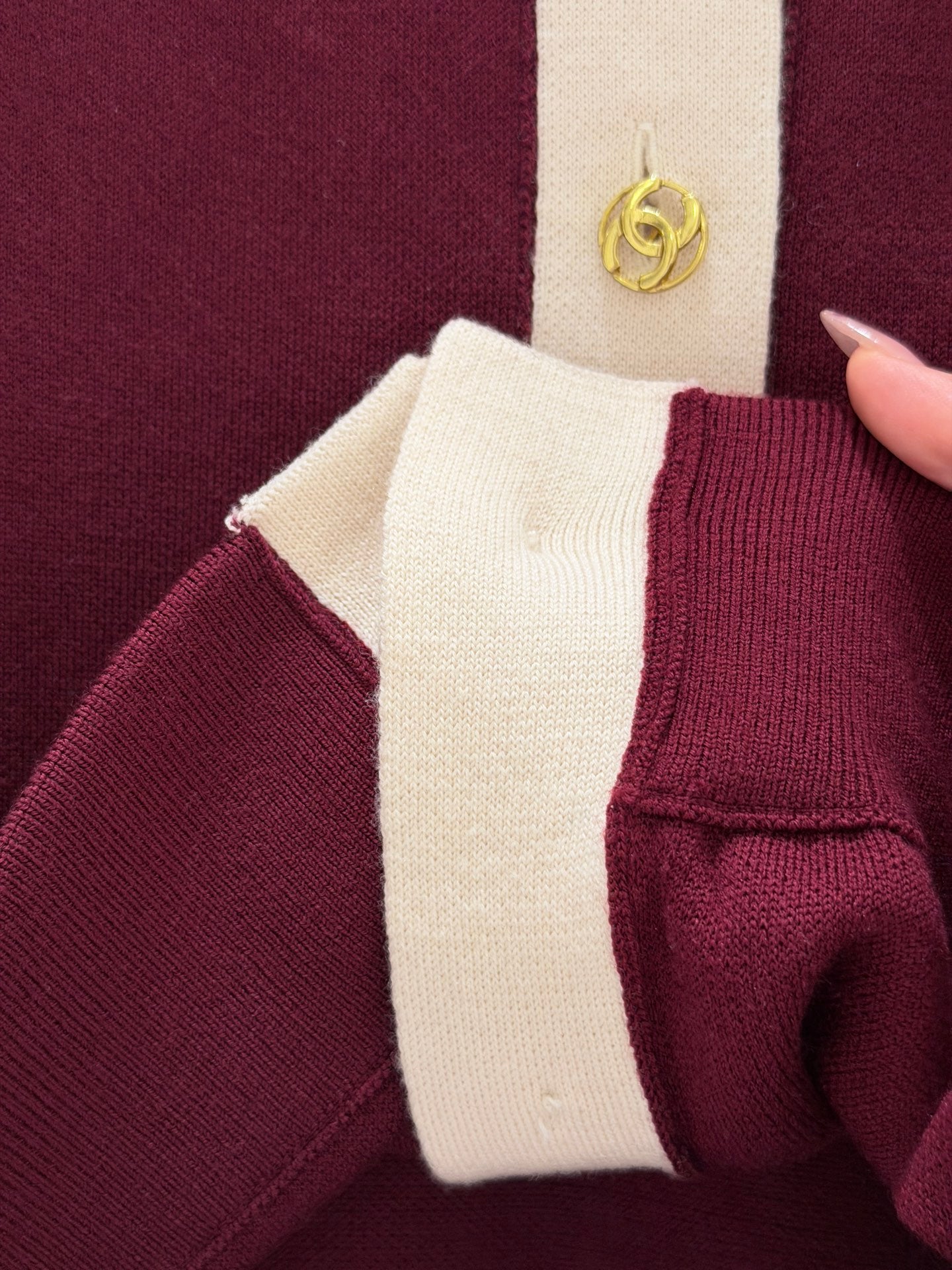 26FW New Color Block Knit Cardigan