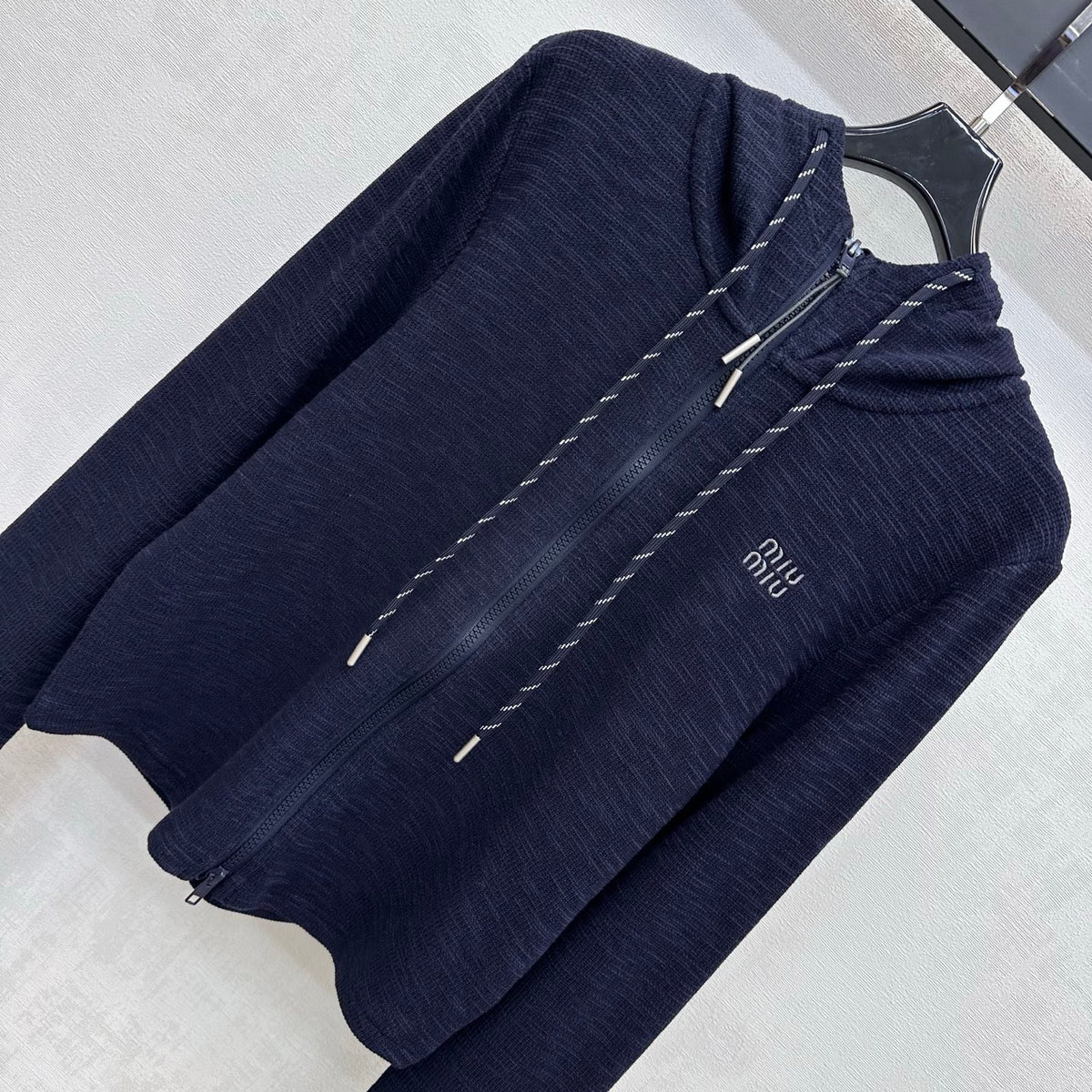 26fw New Hooded Embroidered Cardigan Jacket