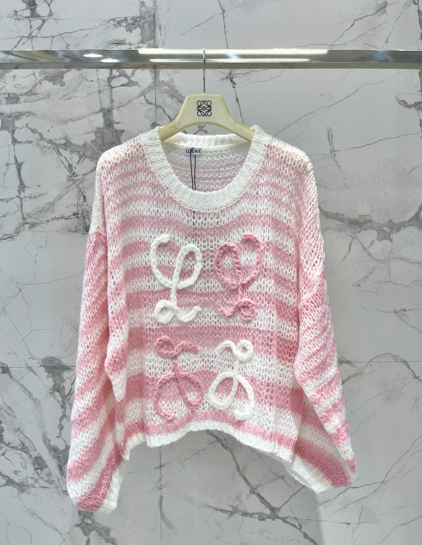 26FW New Loose-fitting Knitted Openwork Sweater