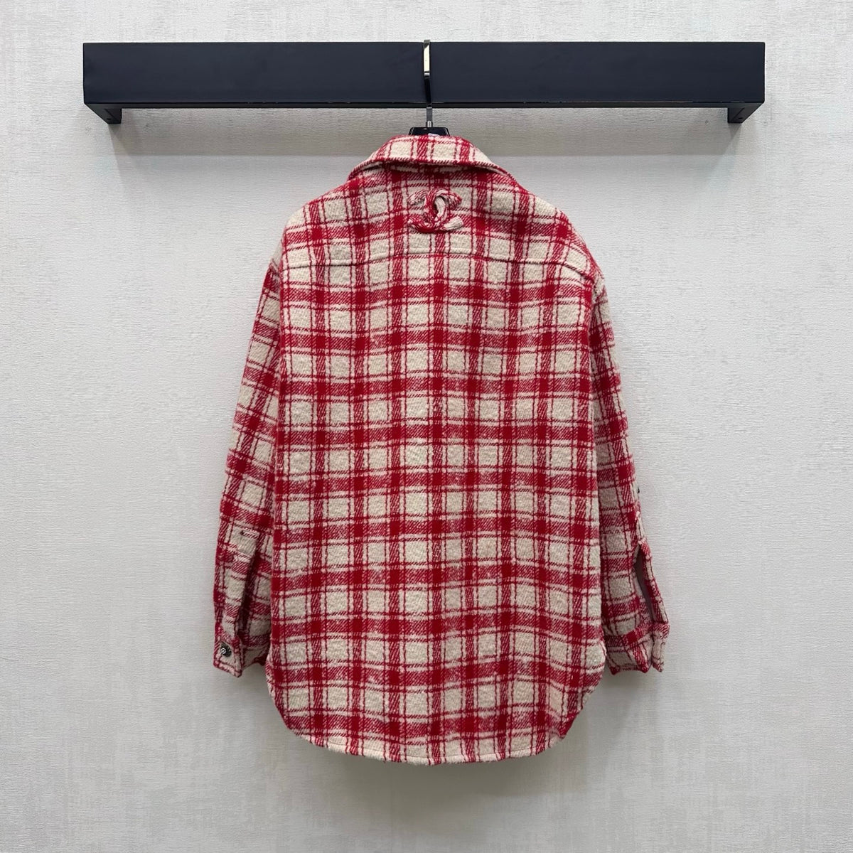 26FW New Red and White Checkered Shirt Jacket