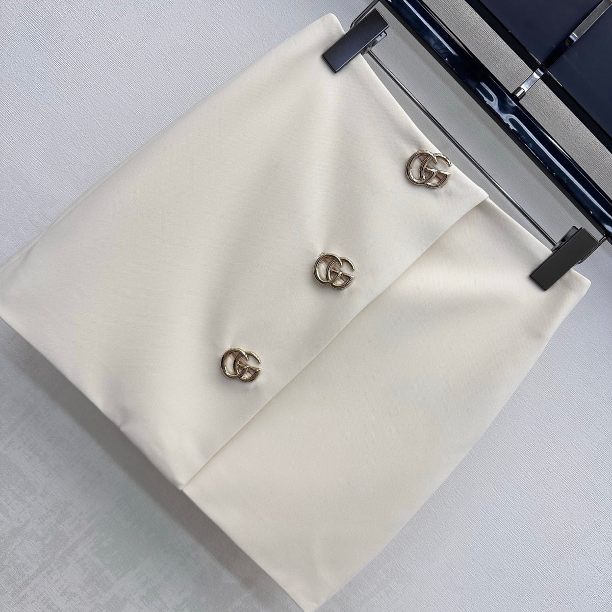 26FW New Metal Buckle Mini Skirt